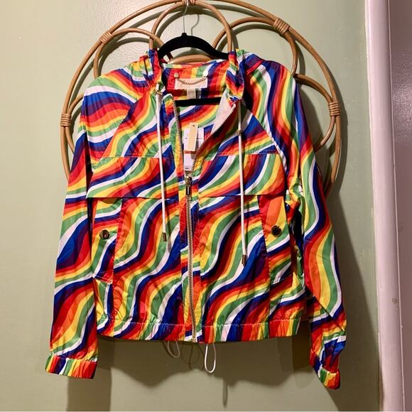 Michael Kors Rainbow Neon windbreaker Jacket Size XS and SMALL - Picture 8 of 16